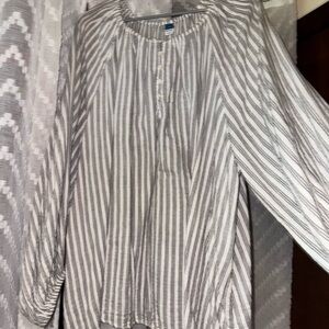 Old Navy Gray Striped Blouse